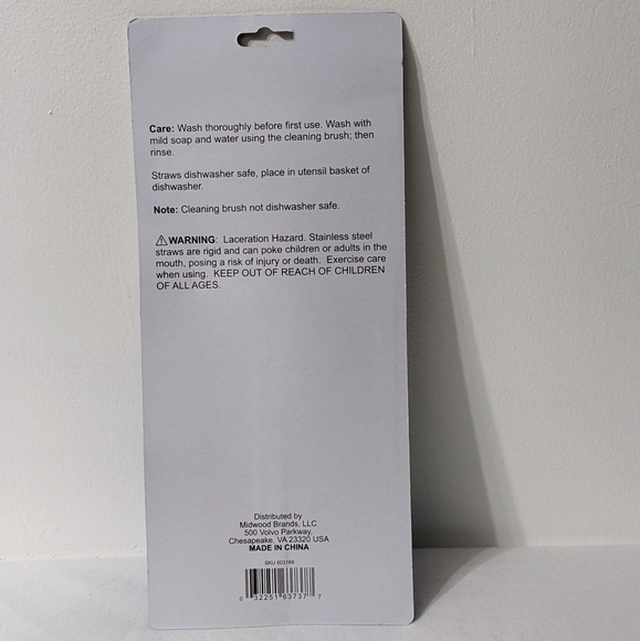 Stainless Straws With Cleaning Brush (4 PC), NEW, Reusable & Eco Friendly Straws - Picture 2 of 2